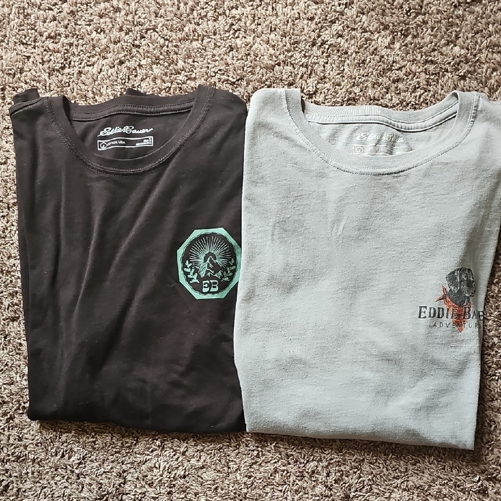 Eddie Bauer Men's Black and Gray T-Shirts